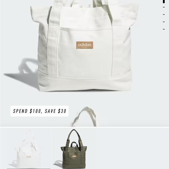 Adidas Cream Tote Bag - Picture 1 of 2